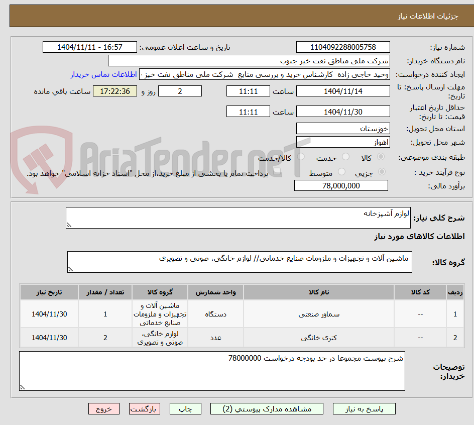 تصویر کوچک آگهی لوازم آشپزخانه