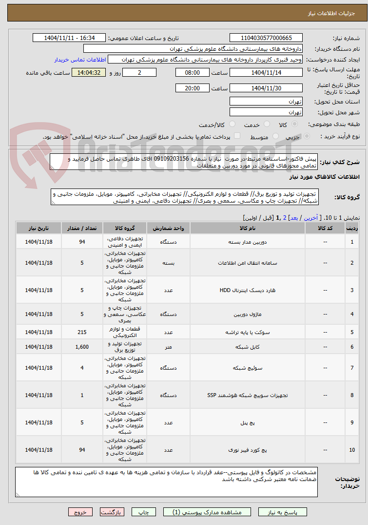 تصویر کوچک آگهی پیش فاکتور-اساسنامه مرتبط-در صورت  نیاز با شماره 09109203156 اقای طاهری تماس حاصل فرمایید و تمامی مجوزهای قانونی در مورد دوربین و متعلقات