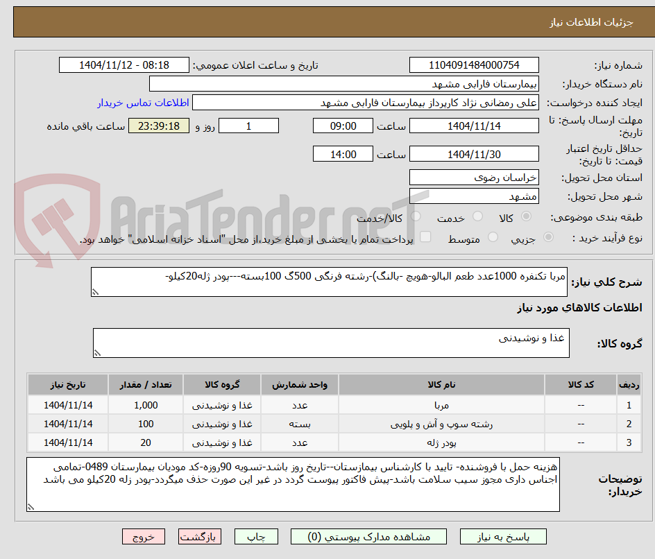 تصویر کوچک آگهی مربا تکنفره 1000عدد طعم البالو-هویچ -بالنگ)-رشته فرنگی 500گ 100بسته---پودر ژله20کیلو-