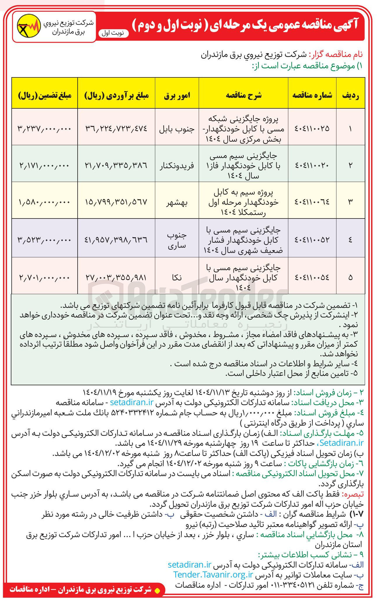 تصویر کوچک آگهی پروژه جایگزینی شبکه مسی با کابل خود نگهدار