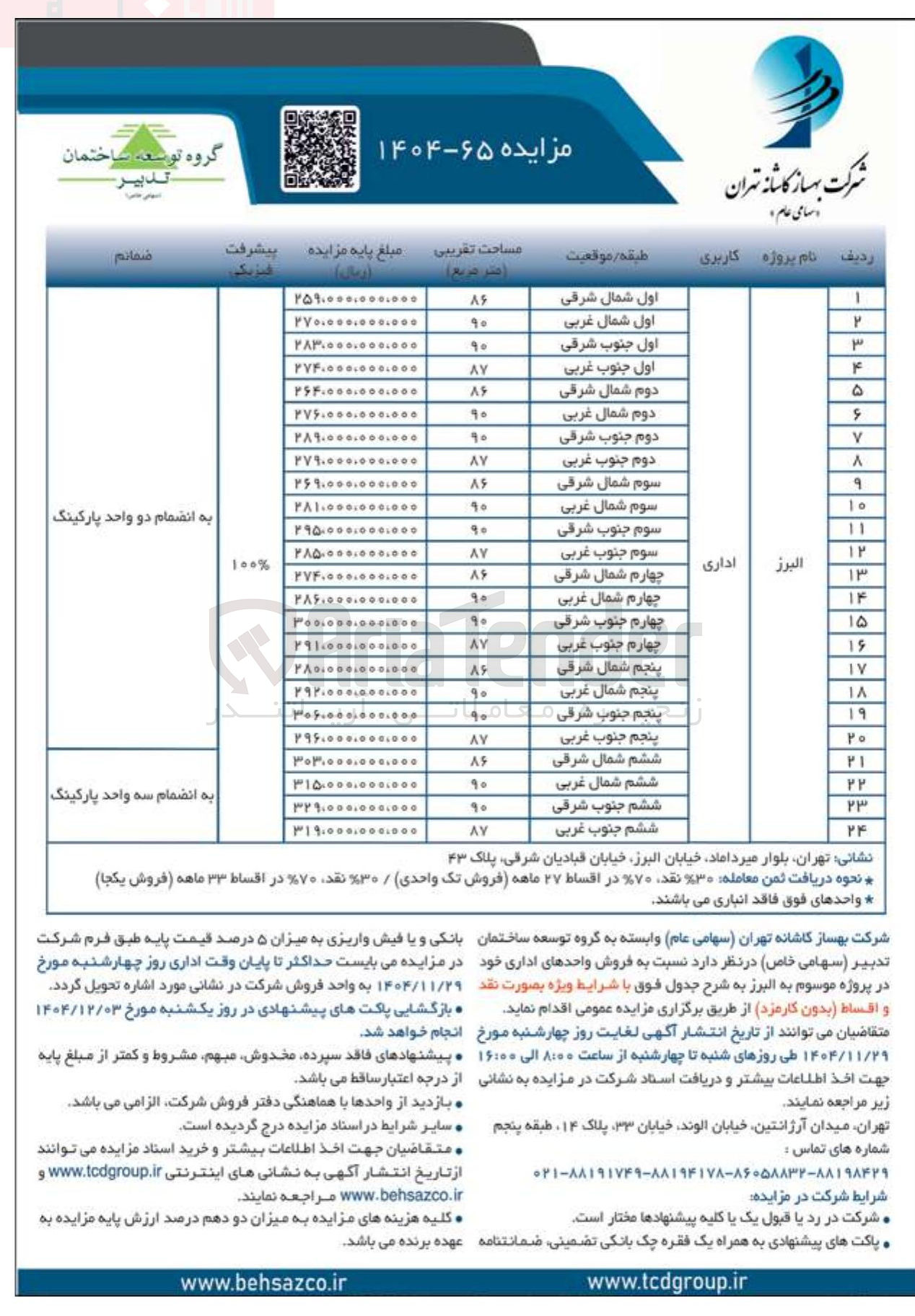 تصویر کوچک آگهی فروش واحدهای اداری 