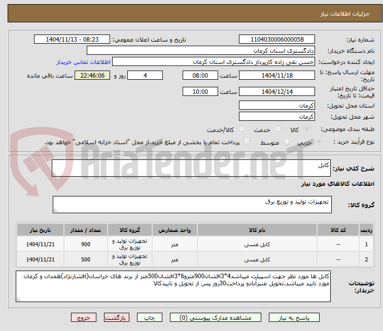 تصویر کوچک آگهی کابل