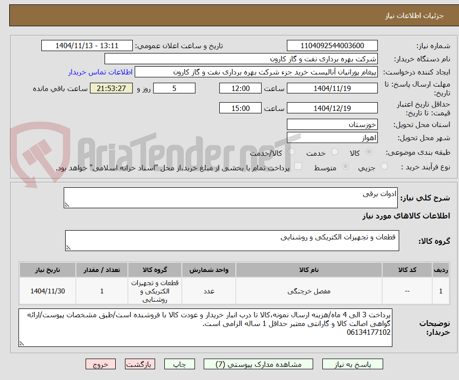 تصویر کوچک آگهی ادوات برقی