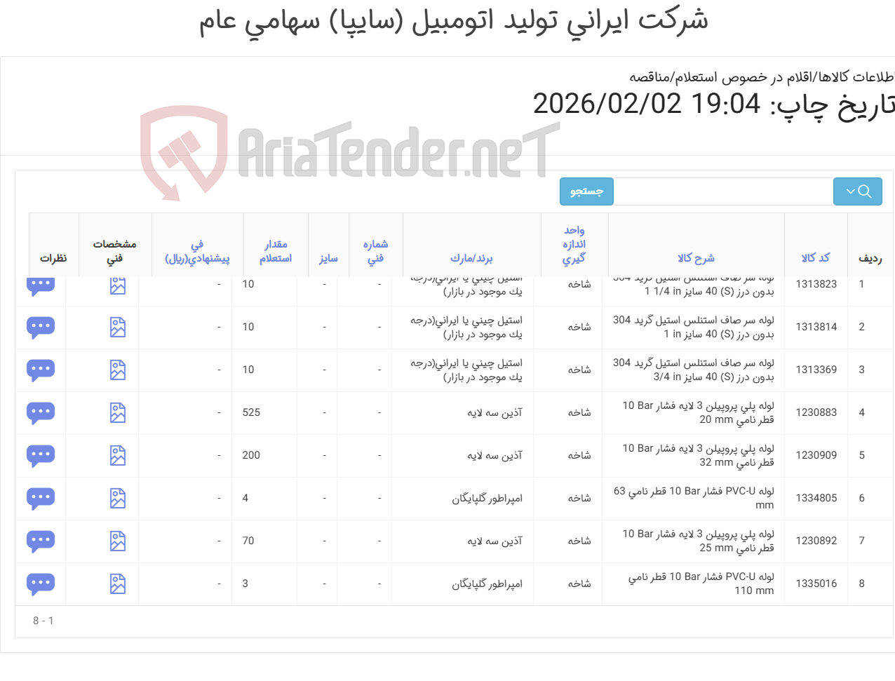 تصویر کوچک آگهی لوله پلی پروپیلن/لوله سرصاف استنلس/لولهpvc-u