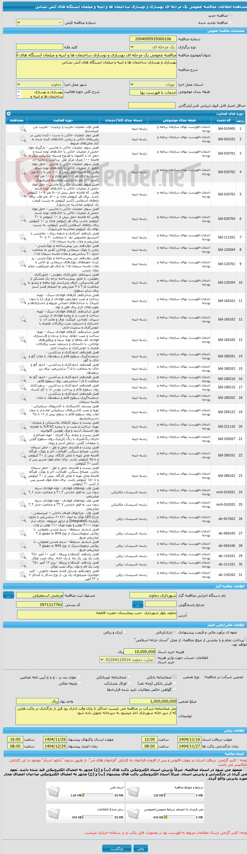 تصویر کوچک آگهی مناقصه عمومی یک مرحله ای بهسازی و نوسازی ساختمان ها و ابنیه و مبلمان ایستگاه های آتش نشانی