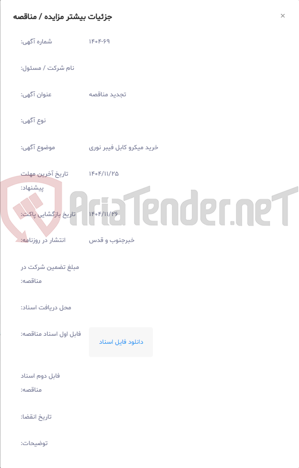 تصویر کوچک آگهی خرید میکرو کابل فیبر نوری