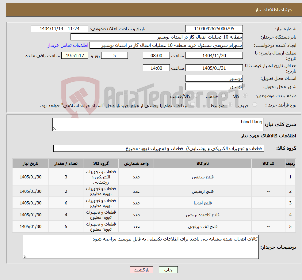 تصویر کوچک آگهی نیاز کالا-blind flang