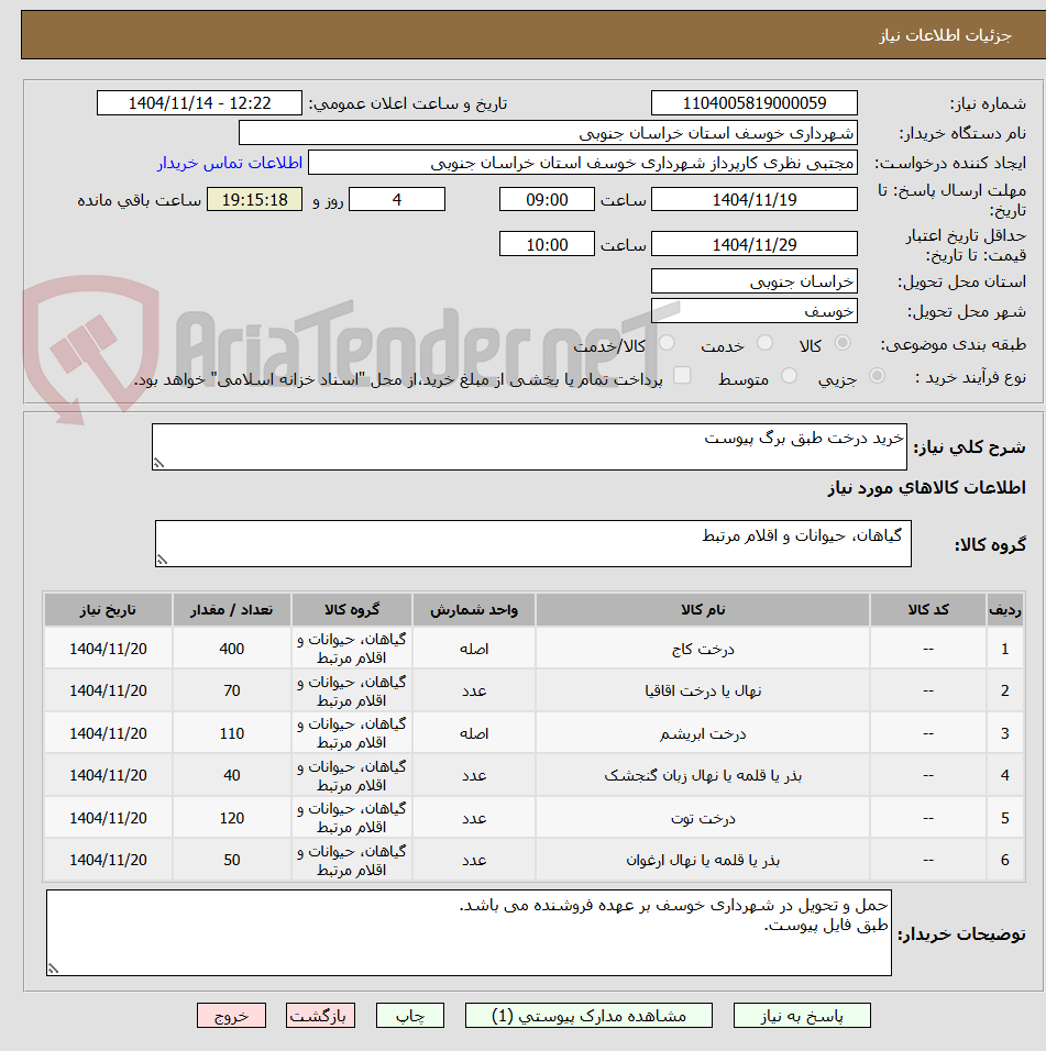 تصویر کوچک آگهی خرید درخت طبق برگ پیوست