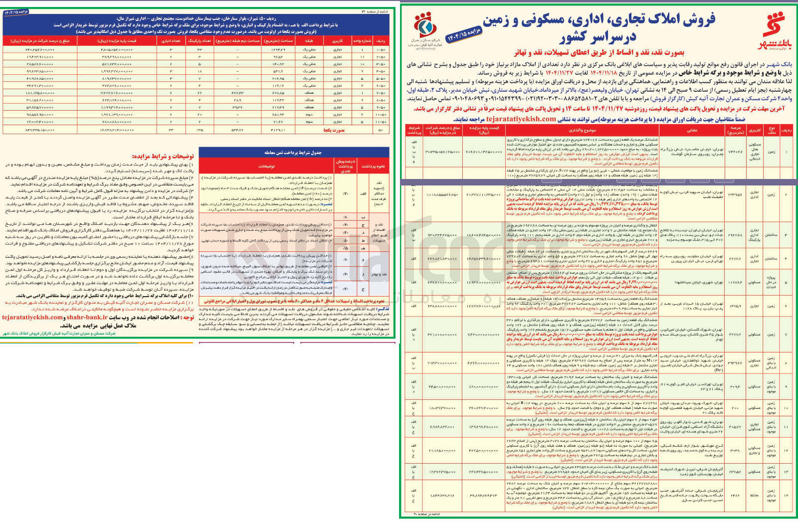 تصویر کوچک آگهی فروش املاک تجاری اداری مسکونی و زمین 
