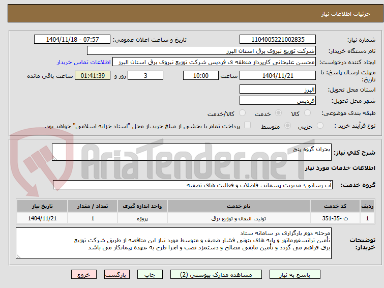 تصویر کوچک آگهی بحران گروه پنج