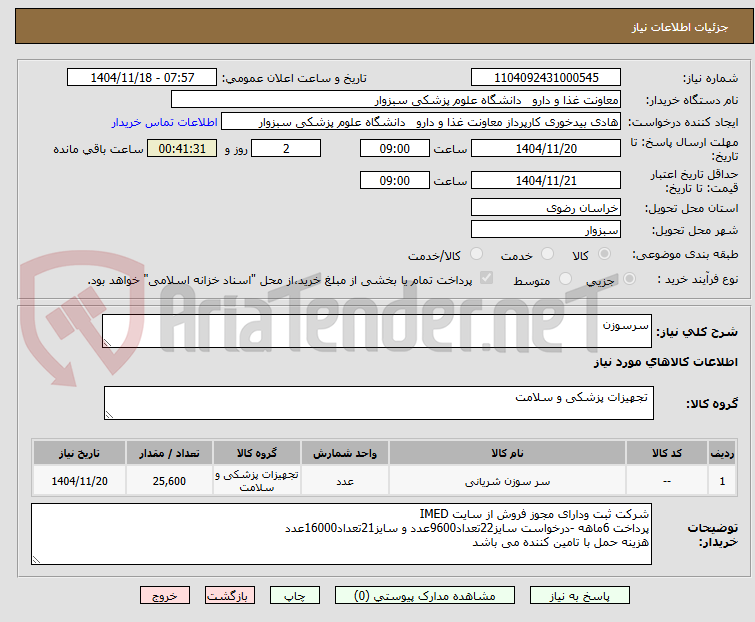 تصویر کوچک آگهی سرسوزن