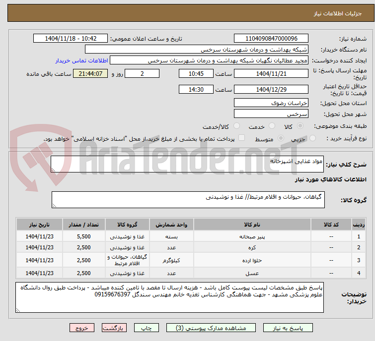 تصویر کوچک آگهی مواد غذایی اشپزخانه
