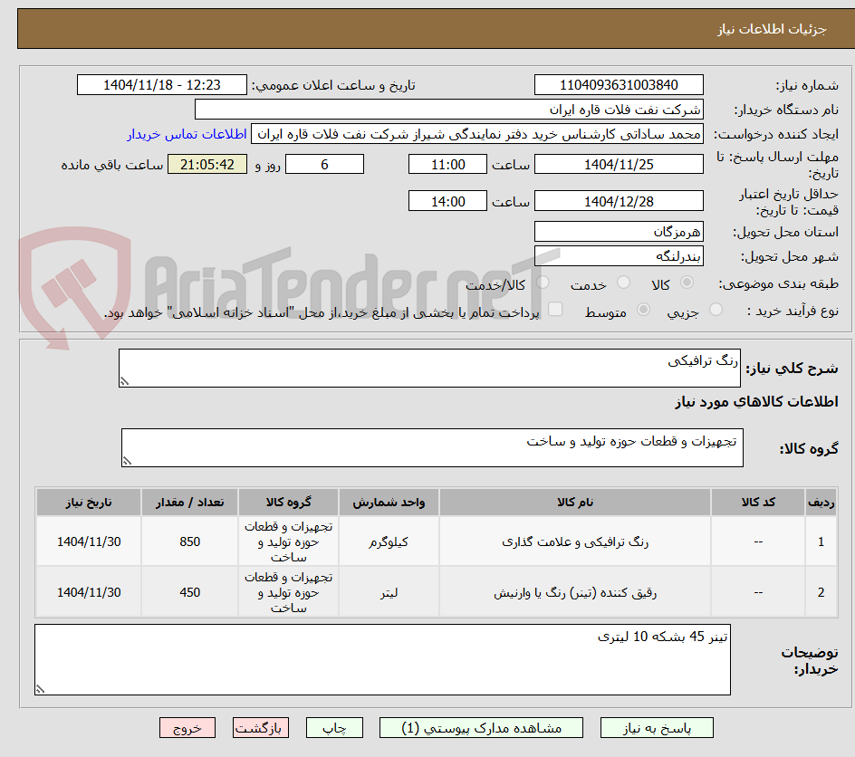 تصویر کوچک آگهی رنگ ترافیکی