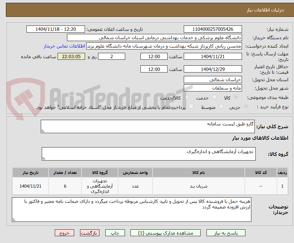 تصویر کوچک آگهی گارو طبق لیست سامانه