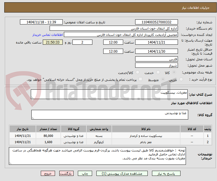 تصویر کوچک آگهی مغزیات. بیسکوییت