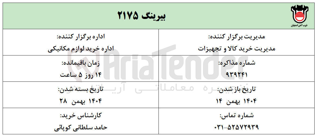 تصویر کوچک آگهی خرید بیرینگ ۲۱۷۵