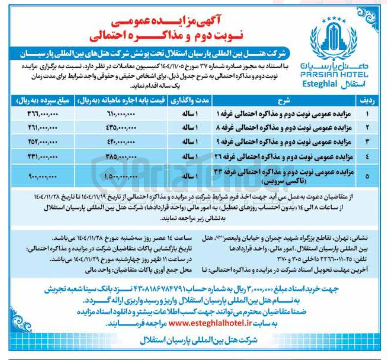 تصویر کوچک آگهی اجاره غرفه ها