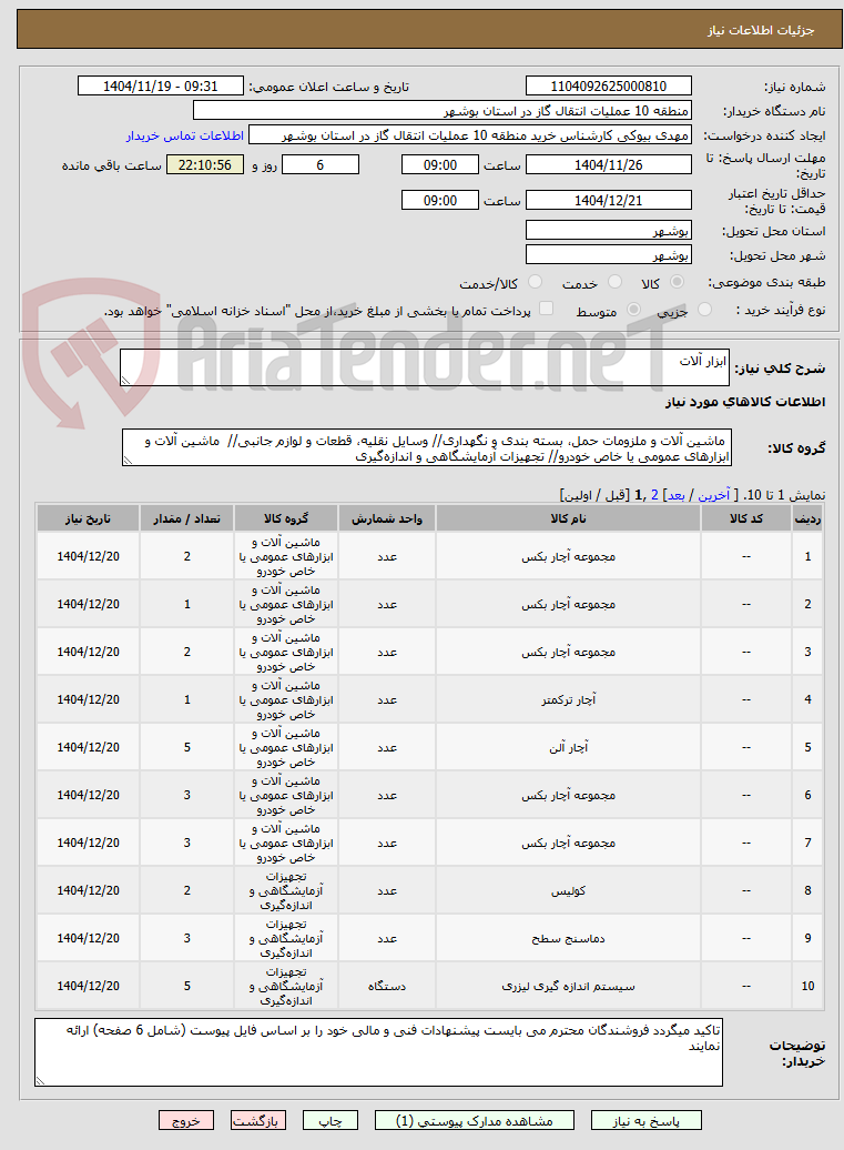 تصویر کوچک آگهی ابزار آلات