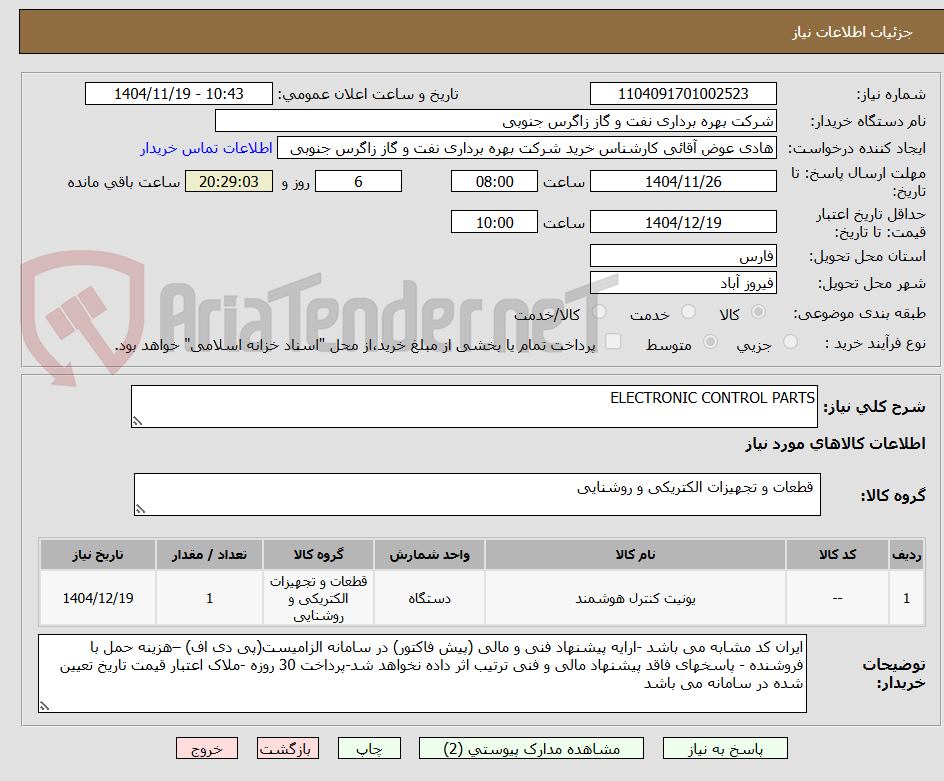 تصویر کوچک آگهی ELECTRONIC CONTROL PARTS