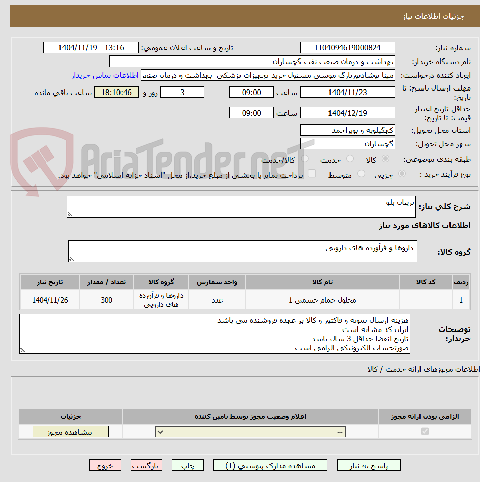 تصویر کوچک آگهی تریپان بلو