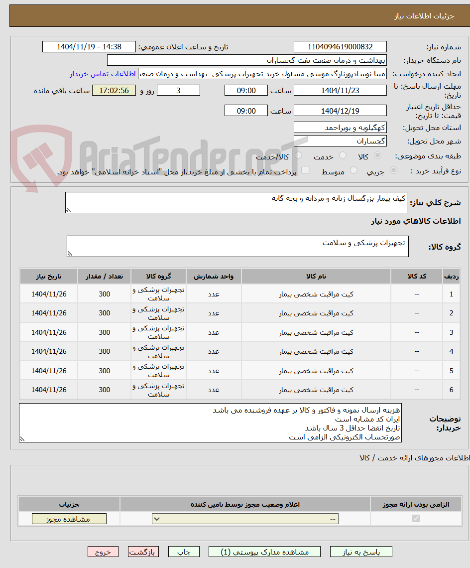 تصویر کوچک آگهی کیف بیمار بزرگسال زنانه و مردانه و بچه گانه