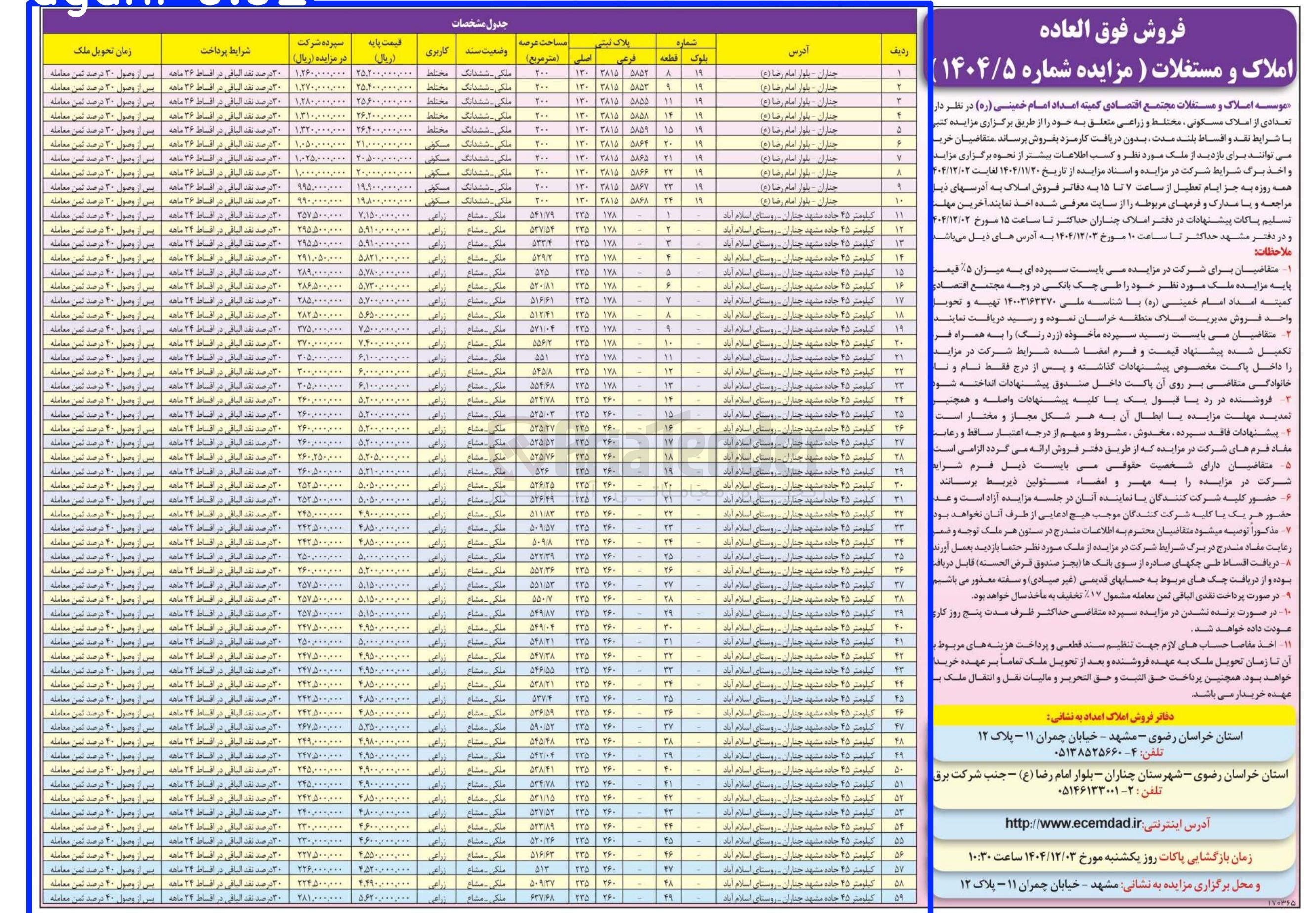 تصویر کوچک آگهی فروش املاک