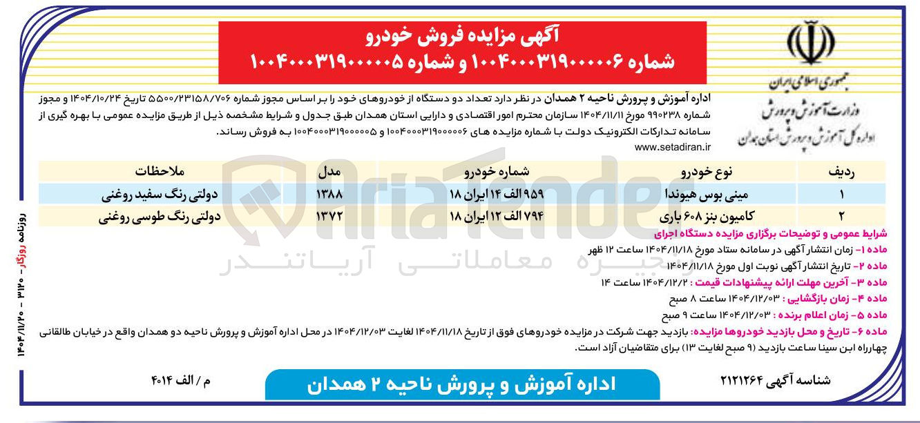 تصویر کوچک آگهی فروش خودرو