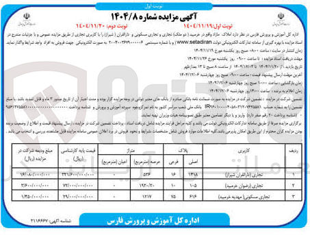 تصویر کوچک آگهی فروش املاک