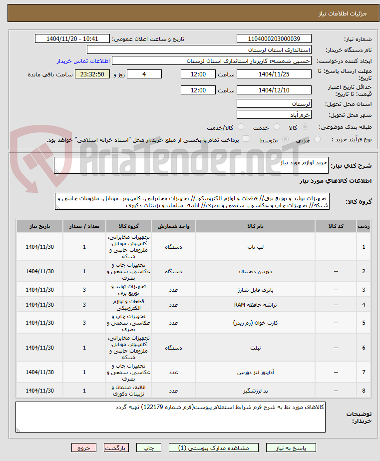 تصویر کوچک آگهی خرید لوازم مورد نیاز