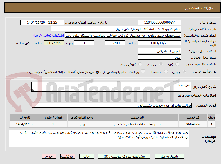 تصویر کوچک آگهی خرید غذا