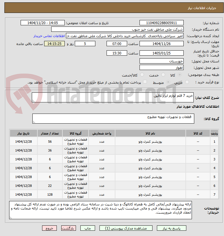 تصویر کوچک آگهی خرید 7 قلم لوازم ابزار دقیق 