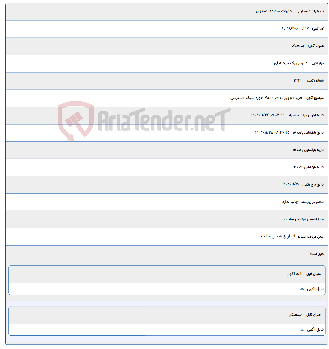 تصویر کوچک آگهی خرید تجهیزات Passive حوزه شبکه دسترسی