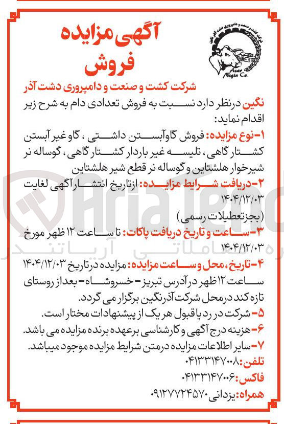 تصویر کوچک آگهی فروش گاو آبستن داشتی ، گاو غیر آبستن کشتارگاهی ، تلیسه غیر باردار کشتارگاهی ، گوساله نر شیرخوار هلشتاین و گوساله نر قطع شیر هلشتاین