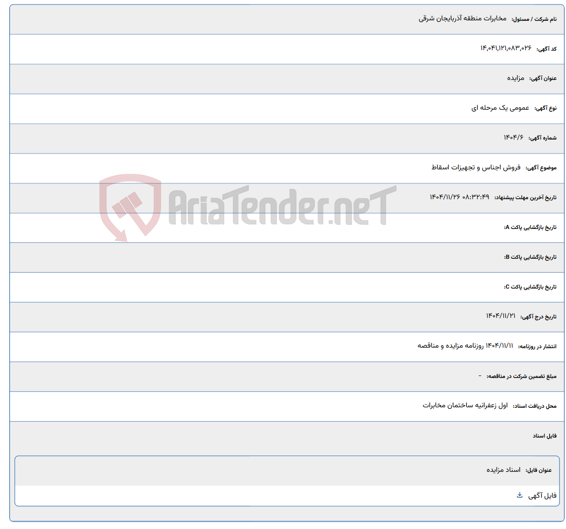 تصویر کوچک آگهی فروش اجناس و تجهیزات اسقاط