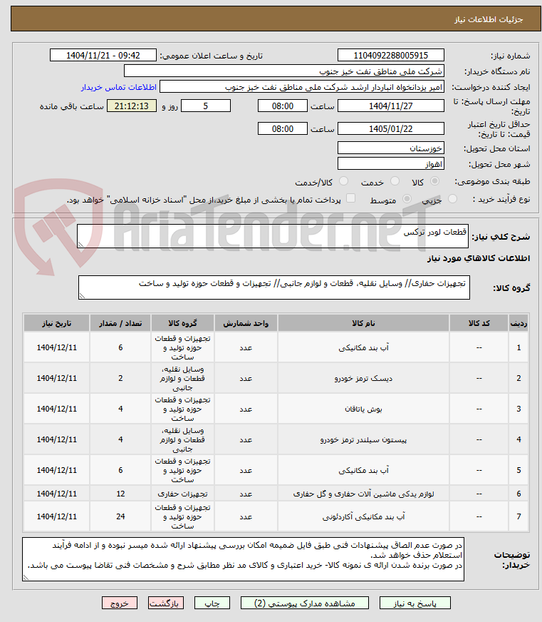 تصویر کوچک آگهی قطعات لودر ترکس