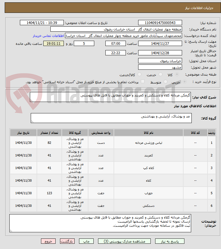 گرمکن مردانه کلاه و دستکش و کمربند و جوراب مطابق با فایل های پیوستی