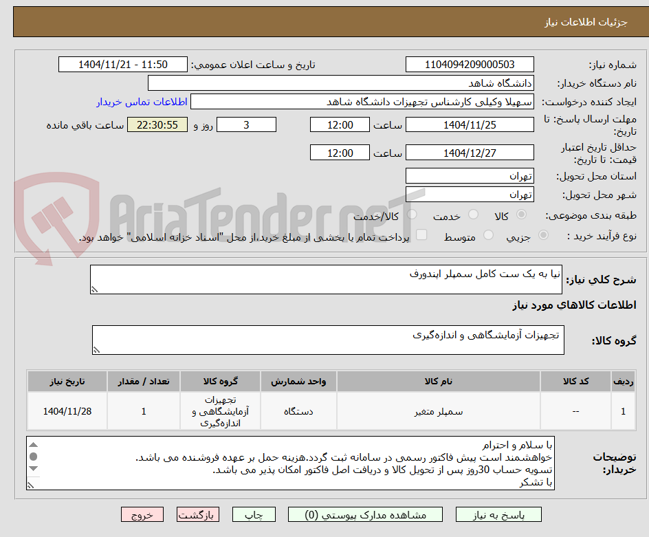 تصویر کوچک آگهی نیا به یک ست کامل سمپلر اپندورف