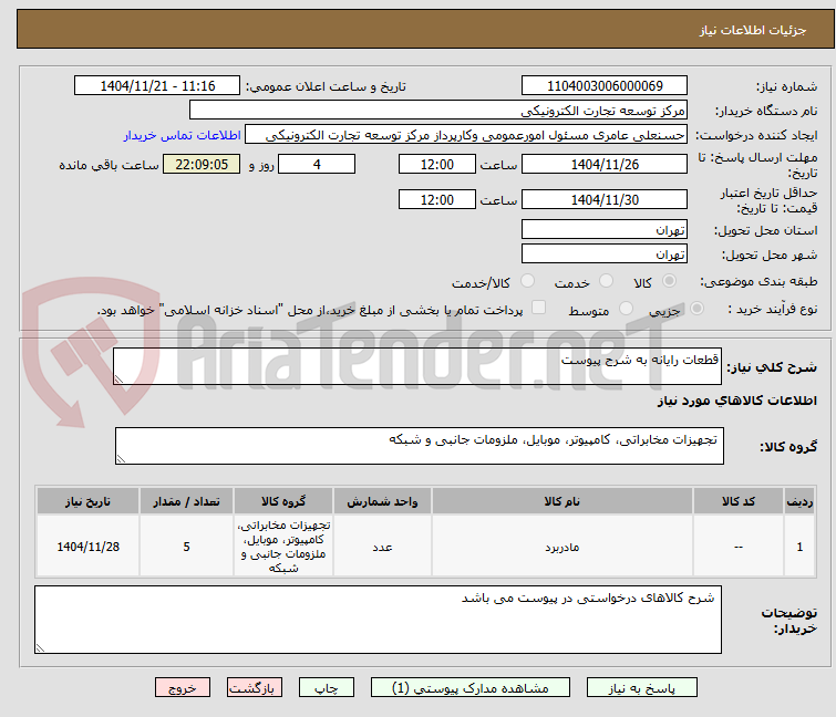 تصویر کوچک آگهی قطعات رایانه به شرح پیوست