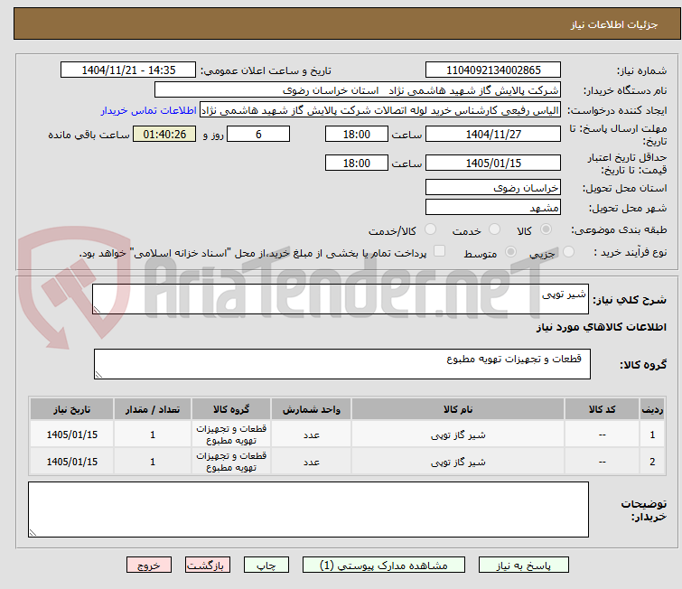 تصویر کوچک آگهی شیر توپی