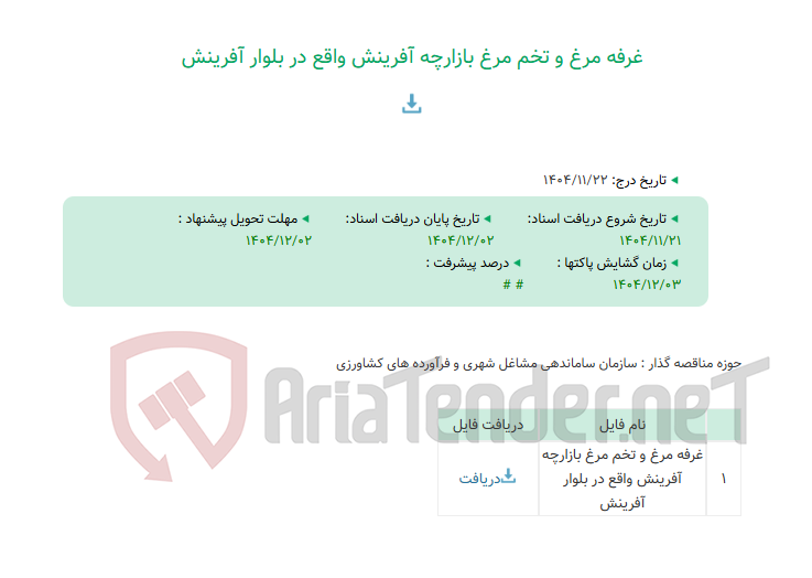 تصویر کوچک آگهی غرفه مرغ و تخم مرغ بازارچه آفرینش واقع در بلوار آفرینش
