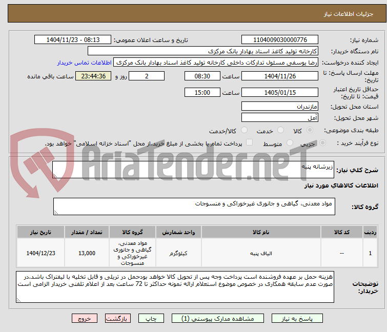 تصویر کوچک آگهی زیرشانه پنبه