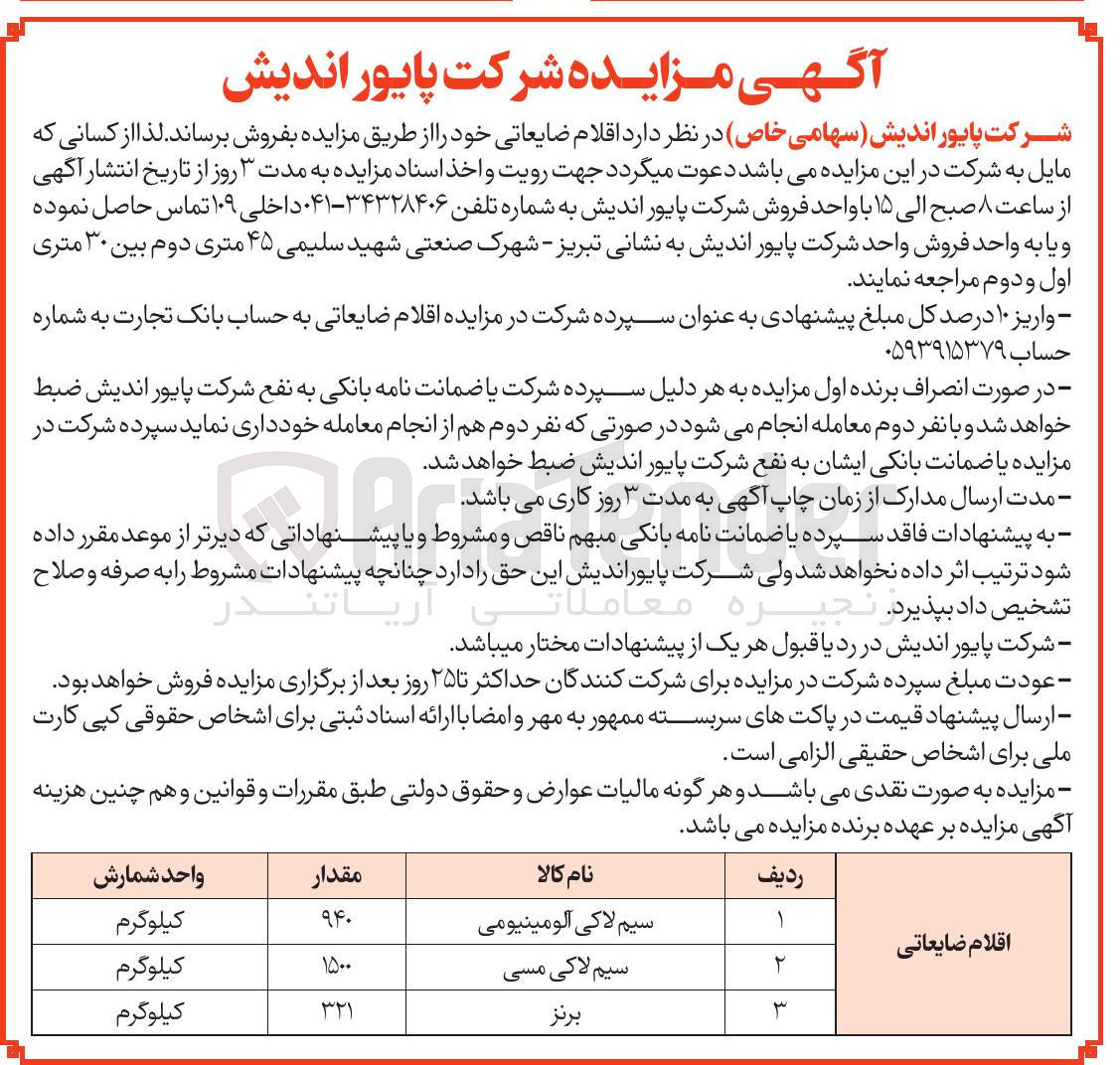 تصویر کوچک آگهی سیم لاکی آلومینیومی
