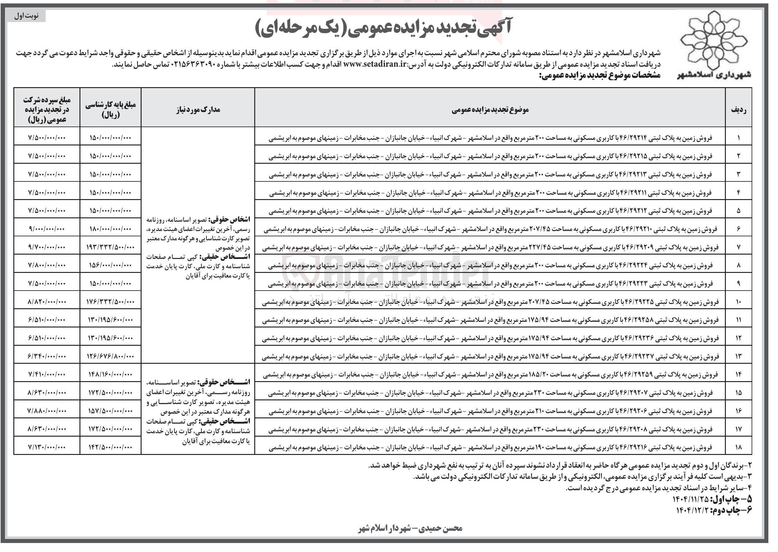 تصویر کوچک آگهی فروش 18 زمین