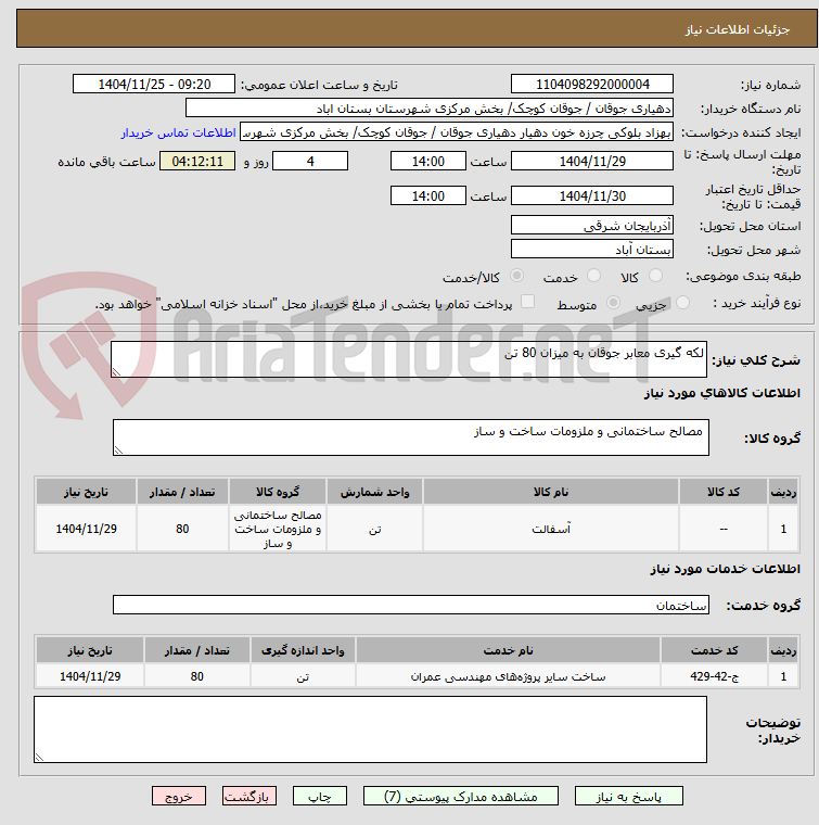 تصویر کوچک آگهی لکه گیری معابر جوقان به میزان 80 تن