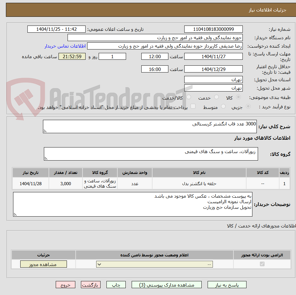 تصویر کوچک آگهی 3000 عدد قاب انگشتر کریستالی