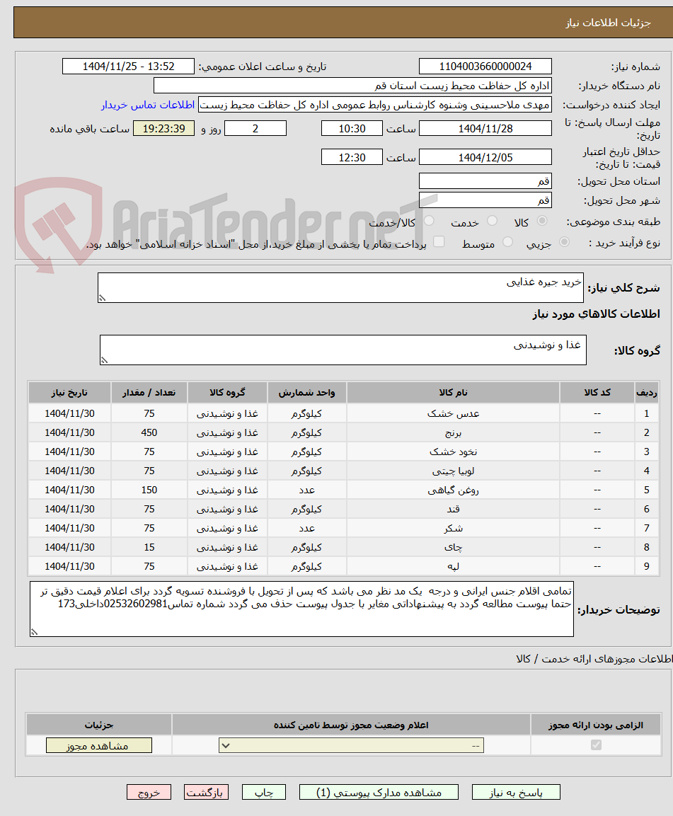 تصویر کوچک آگهی خرید جیره غذایی