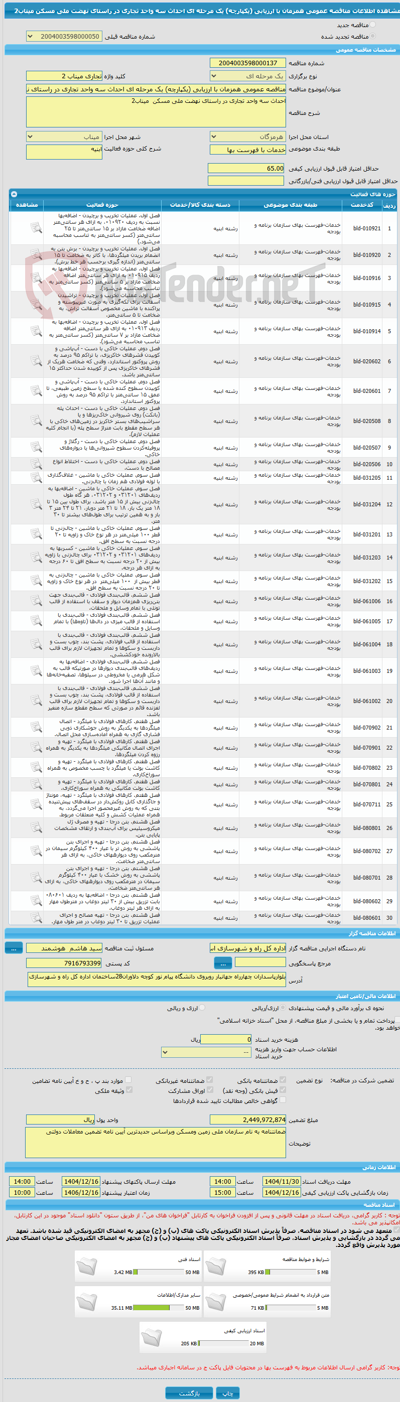 تصویر کوچک آگهی مناقصه عمومی همزمان با ارزیابی (یکپارچه) یک مرحله ای احداث سه واحد تجاری در راستای نهضت ملی مسکن  میناب2