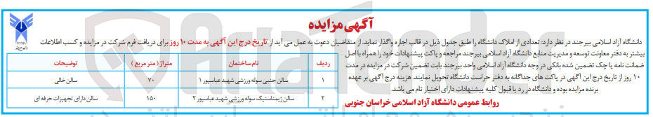 تصویر کوچک آگهی سالن ژیمناستیک سوله ورزشی 