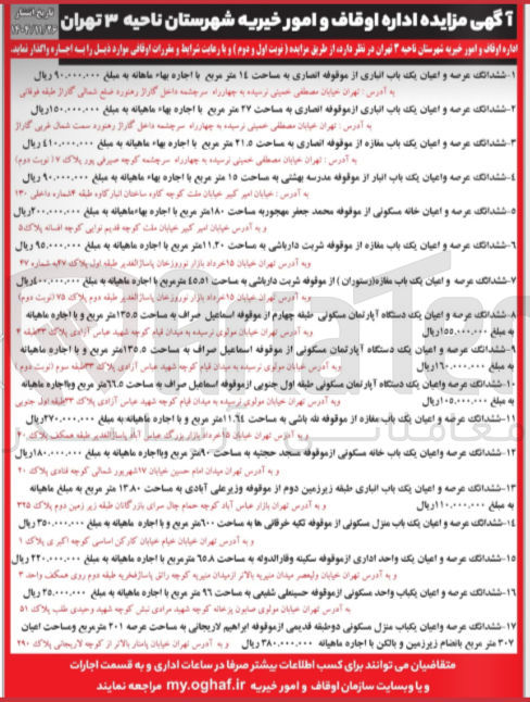 تصویر کوچک آگهی اجاره املاک