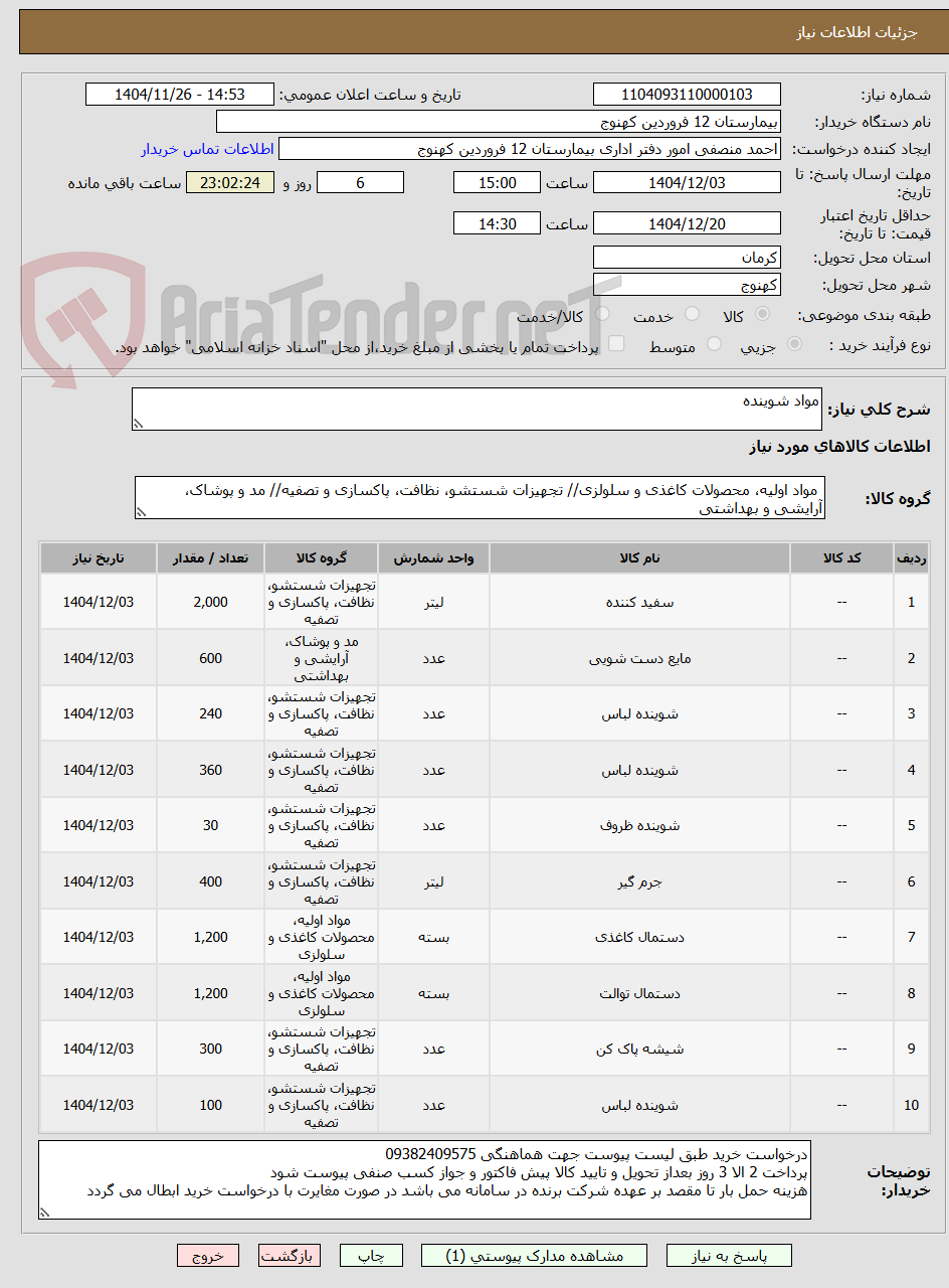 تصویر کوچک آگهی مواد شوینده